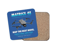 Thumbnail for DJI Matrice 4E design on blue 1 piece coaster