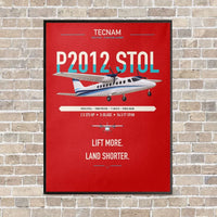Thumbnail for Tecnam P2012 STOL vertical canvas print - framed - red background