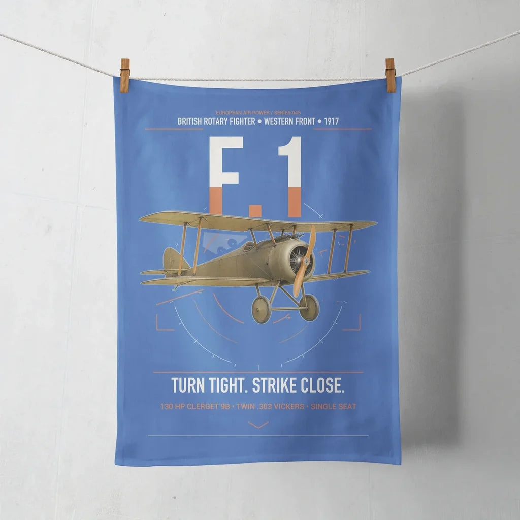 Sopwith Camel F.1 design on blue towel