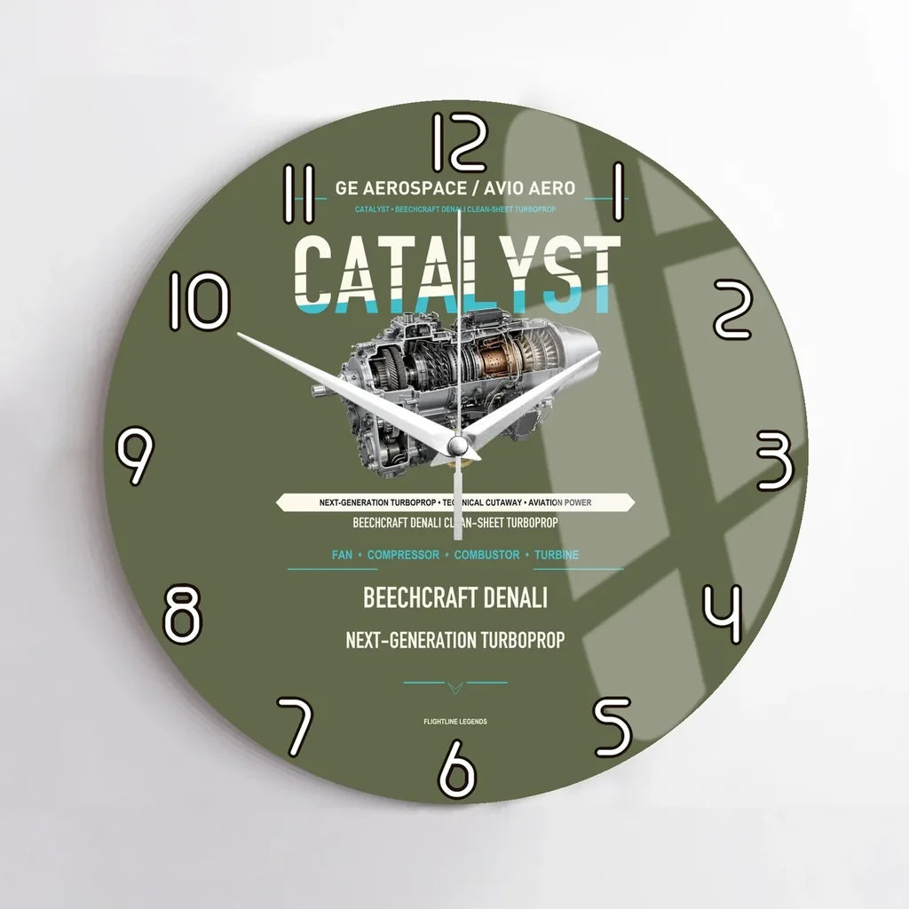 CATALYST design on green army no frame wall clock