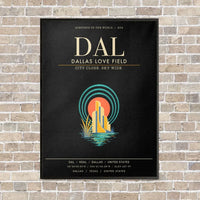 Thumbnail for Dallas Love Field DAL - Canvas Framed - Black