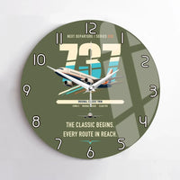 Thumbnail for Boeing 737-300 Classic design on green army no frame wall clock