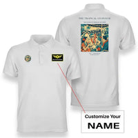 Thumbnail for VINTAGE G4225 - The Tropical Stopover - Double-Side Polo T-Shirt design on white+name