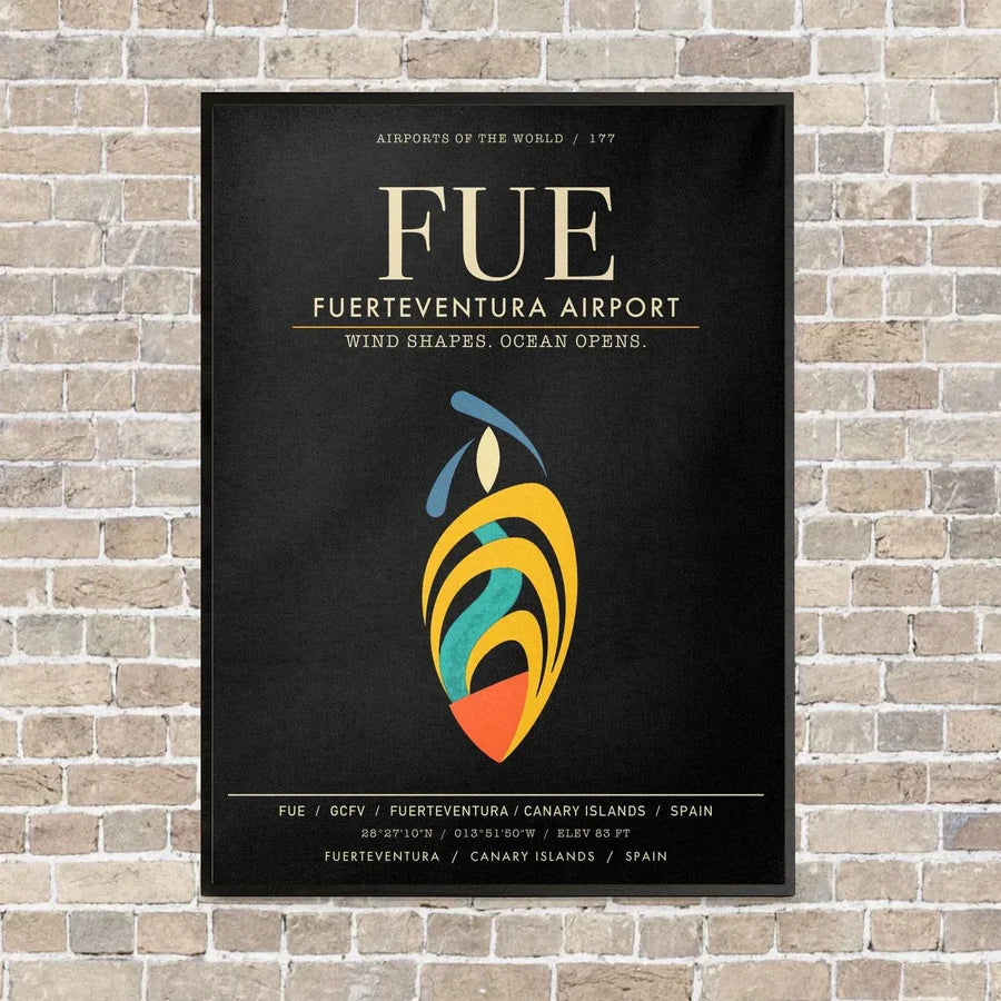Fuerteventura Airport FUE - Canvas Framed - Black