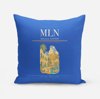 Thumbnail for Melilla Airport (MLN) design on blue pillow