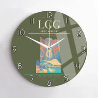 Thumbnail for Liège Airport (LGG) design on green army no frame wall clock
