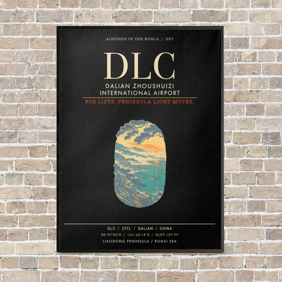 Dalian Zhoushuizi International Airport DLC - Canvas Framed - Black