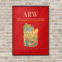 Thumbnail for Arad International Airport ARW vertical canvas print - framed - red background