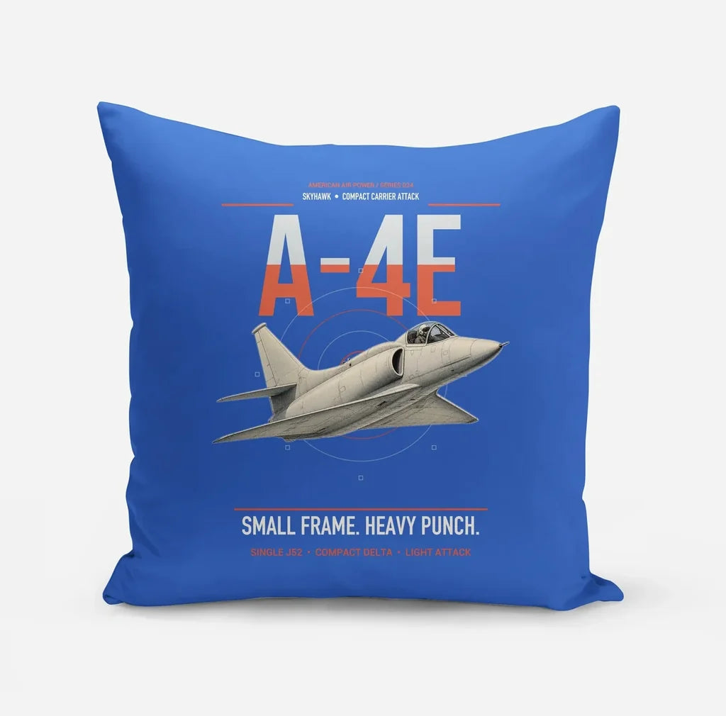 A-4E Skyhawk design on blue pillow