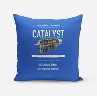 Thumbnail for CATALYST design on blue pillow