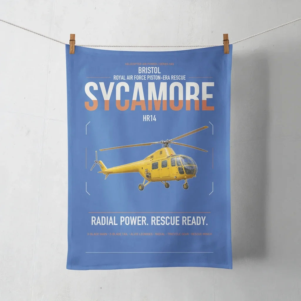 Bristol Sycamore HR14 design on blue towel