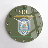 Thumbnail for Santos Dumont Airport (SDU) design on green army no frame wall clock