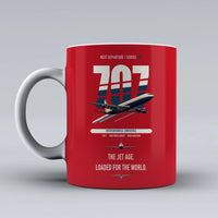 Thumbnail for Boeing 707-320C double-side print on red ceramic mug