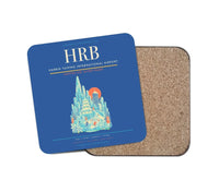 Thumbnail for Harbin Taiping International Airport (HRB) design on blue 1 piece coaster