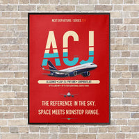 Thumbnail for Airbus ACJ320neo vertical canvas print - framed - red background