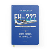 Thumbnail for Fairchild Hiller FH-227B design on blue notebook