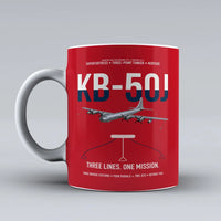 Thumbnail for KB-50J Superfortress design on red ceramic mug, double-side print