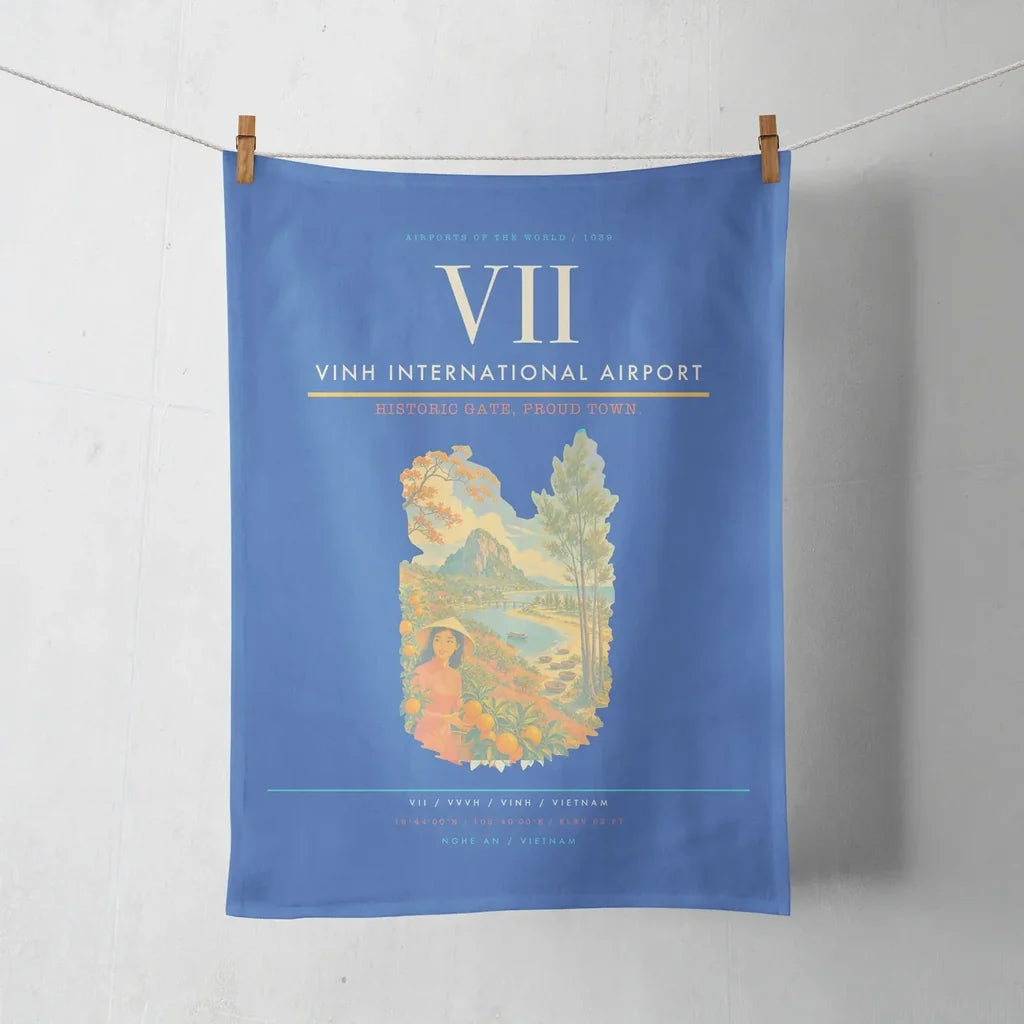 Vinh International Airport (VII) design on blue towel