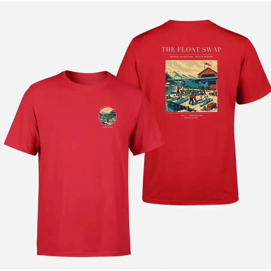 VINTAGE G4175 - The Float Swap - Double-Side T-Shirt design on red double side t shirt