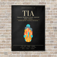 Thumbnail for Tirana International Airport Nene Tereza TIA - Canvas Framed - Black