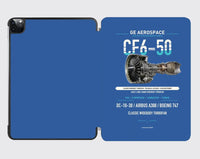 Thumbnail for CF6-50 design on blue ipad tablet case