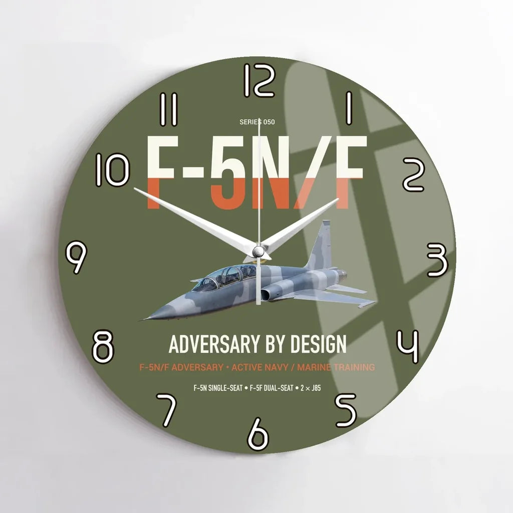 F-5N F Adversary design on green army no frame wall clock