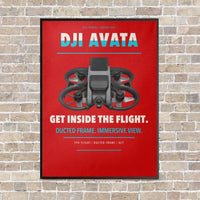 Thumbnail for DJI Avata vertical canvas print - framed - red background