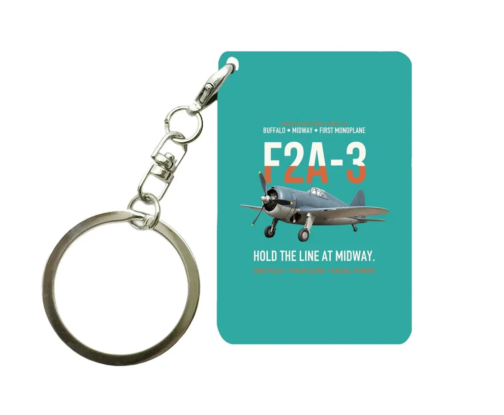 F2A-3 BUFFALO Key Chain design on turquoise key chain