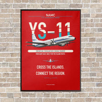 Thumbnail for NAMC YS-11A vertical canvas print - framed - red background