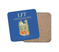 Thumbnail for Lafayette Regional Airport (LFT) design on blue 1 piece coaster
