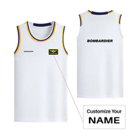 Thumbnail for Bombardier & Text Designed Basketball Style Sports Tank Tops - view 15