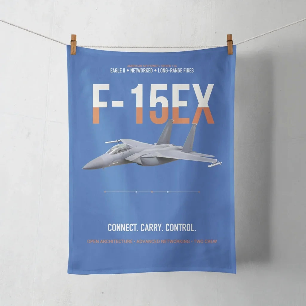 F-15EX Eagle II Connect Carry Control design on blue towel