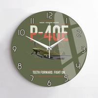 Thumbnail for P-40E Warhawk design on green army no frame wall clock