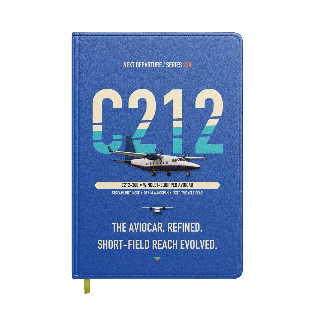CASA C-212-300 Aviocar design on blue notebook