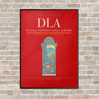 Thumbnail for Douala International Airport DLA vertical canvas print - framed - red background