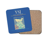 Thumbnail for Saint John Airport (YSJ) design on blue 1 piece coaster