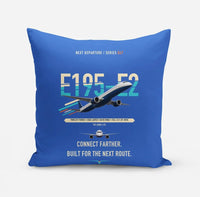 Thumbnail for Embraer E195-E2 design on blue pillow