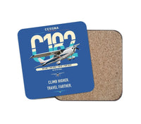 Thumbnail for Cessna 182 Skylane design on blue 1 piece coaster