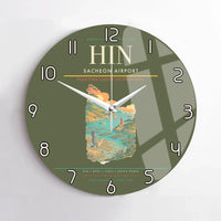 Thumbnail for Sacheon Airport (HIN) design on green army no frame wall clock