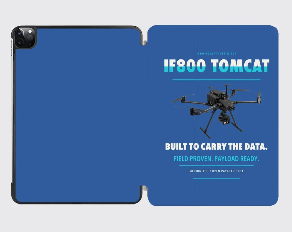 Inspired Flight IF800 Tomcat design on blue ipad tablet case