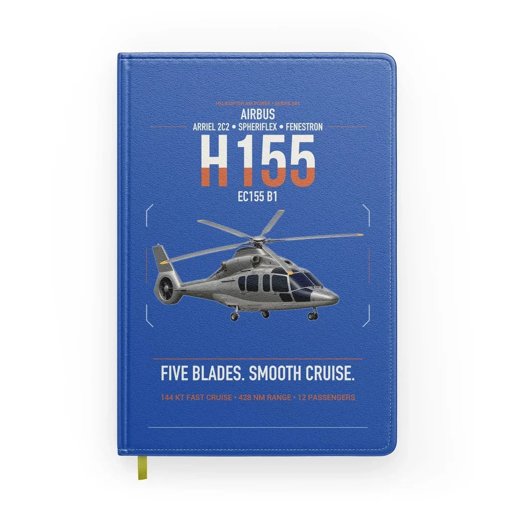 Airbus H155 EC155 B1 design on blue notebook
