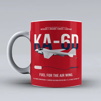 Thumbnail for KA-6D Intruder design on red ceramic mug, double-side print