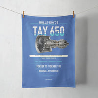 Thumbnail for TAY 650 design on blue towel