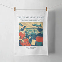 Thumbnail for VINTAGE G4481 - The County Nurse Rounds - Designed Towels design on white