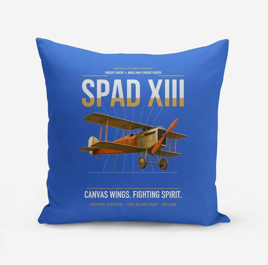 SPAD XIII design on blue pillow