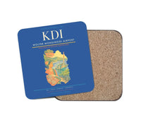 Thumbnail for Wolter Monginsidi Airport (KDI) design on blue 1 piece coaster