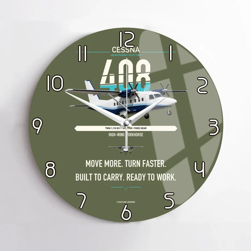 Cessna 408 SkyCourier design on green army no frame wall clock