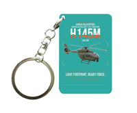 Thumbnail for Airbus Helicopters H145M LUH SOF design on turquoise designed key chain, double-side print