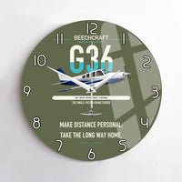 Thumbnail for Beechcraft Bonanza G36 design on green army no frame wall clock