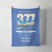 Thumbnail for Boeing 377 Stratocruiser design on blue towel